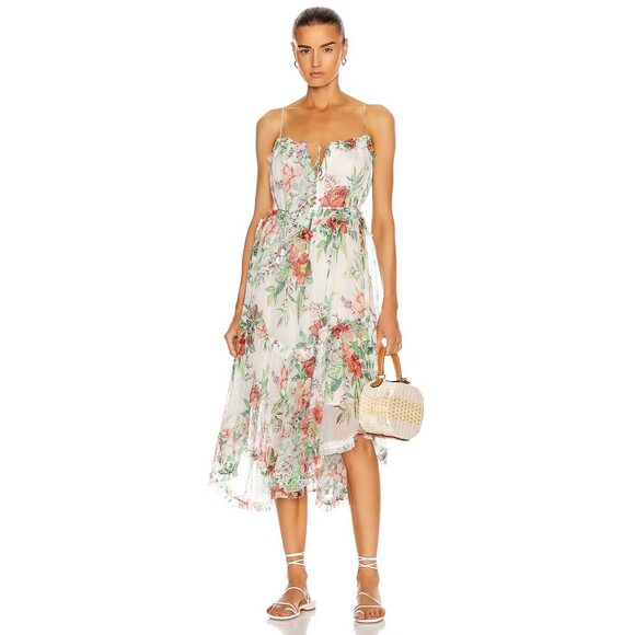 NWT. $960 ZIMMERMANN 100% silk dress Sz AU2 US8